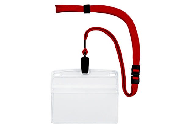 オープン工業 吊下げ名札 クリップ式 ソフトヨコ 特大 赤 1枚(ご注文単位1枚)【直送品】