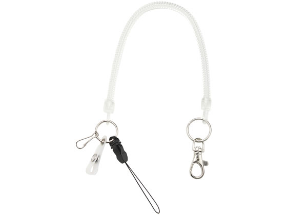 ソニック スパイラルキーチェーン 多機能 26cm~120cm 透明 NF-491-T 1個(ご注文単位1個)【直送品】