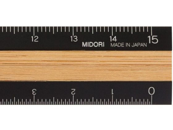 ミドリ アルミ&ウッド定規 15cm 黒 42270006 1本(ご注文単位1本)【直送品】