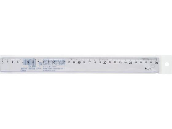 プラス 定規 再生PET 直定規 30cm 透明 47189 1本(ご注文単位1本)【直送品】