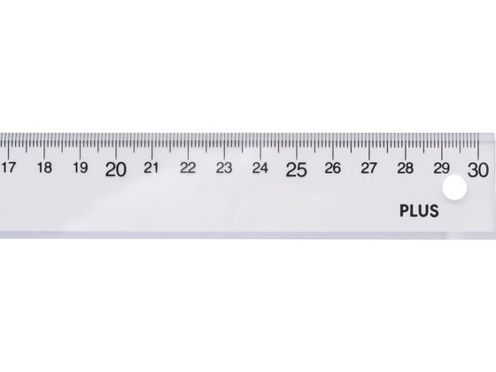プラス 定規 再生PET 直定規 30cm 透明 47189 1本(ご注文単位1本)【直送品】