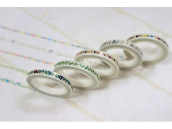 ワールドクラフト キラキラマスキングテープ Leaf 5mm×5m KRMT5-014 1巻（ご注文単位1巻)【直送品】