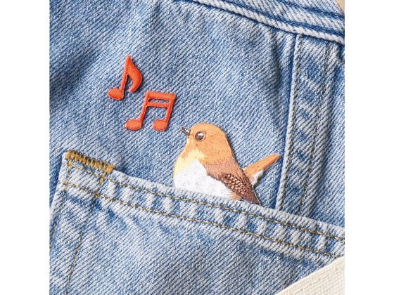 ヒサゴ 鳥刺繍ワッペン コマドリ UTN203 1袋（ご注文単位1袋)【直送品】
