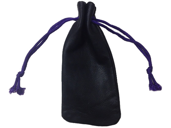 印鑑用牛皮ひも付袋 中 1枚(ご注文単位1枚)【直送品】