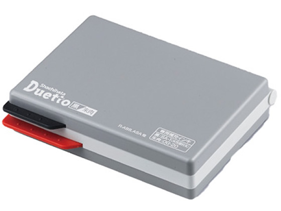 シヤチハタ エコス デュエットスタンプ台 黒・朱肉 HFW-2MEC 1個(ご注文単位1個)【直送品】