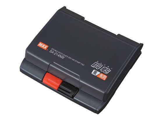 マックス 瞬乾2段式ワンタッチスタンプ台 黒/朱 SA-214NWカミバコ 1個(ご注文単位1個)【直送品】