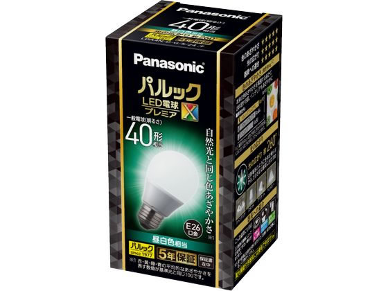 パナソニック LED電球 プレミアX E26 40形 485lm 昼白色 1個(ご注文単位1個)【直送品】
