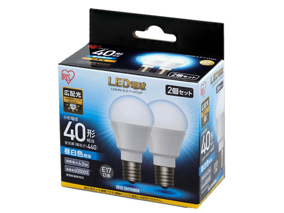 アイリスオーヤマ LED電球広配光440lm昼白2個 1箱(ご注文単位1箱)【直送品】