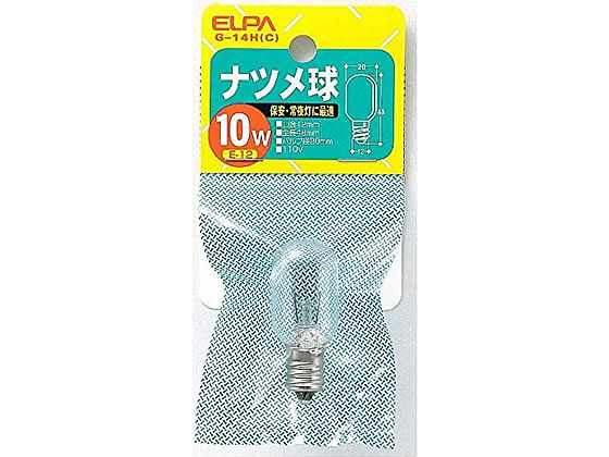朝日電器 ナツメ球 クリア 10W G-14H(C) 1個（ご注文単位1個)【直送品】