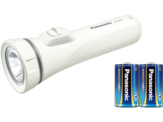 パナソニック 乾電池エボルタNEO付 LED懐中電灯 BF-BG41K-W 1個(ご注文単位1個)【直送品】