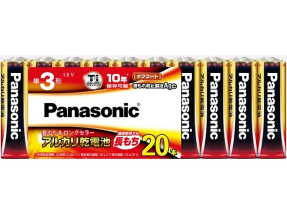 パナソニック アルカリ乾電池 単3形 20本 LR6XJ 20SW 1パック(ご注文単位1パック)【直送品】
