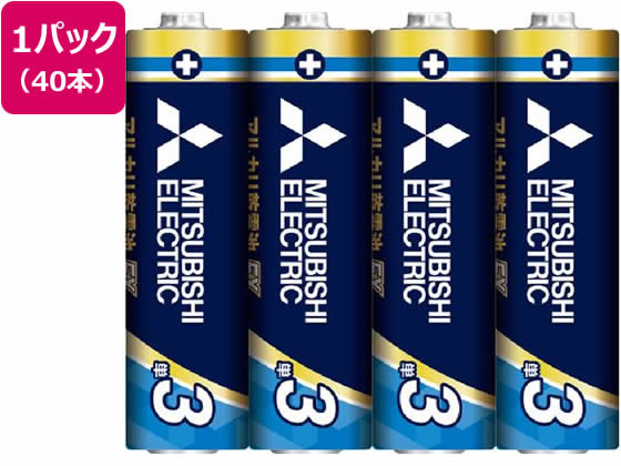三菱電機 アルカリ乾電池 単3形 40本 LR6EXR 4S 1箱(ご注文単位1箱)【直送品】