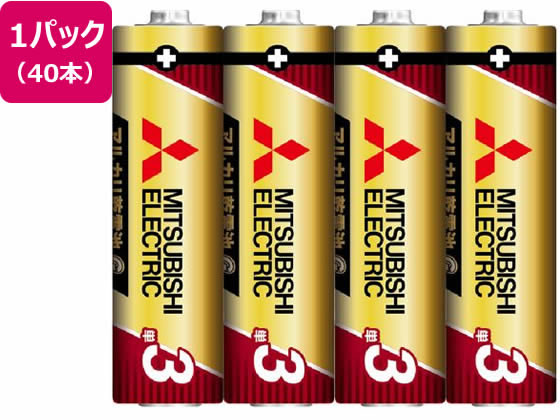 三菱電機 アルカリ乾電池 単3形 40本 LR6GR 4S 1箱(ご注文単位1箱)【直送品】