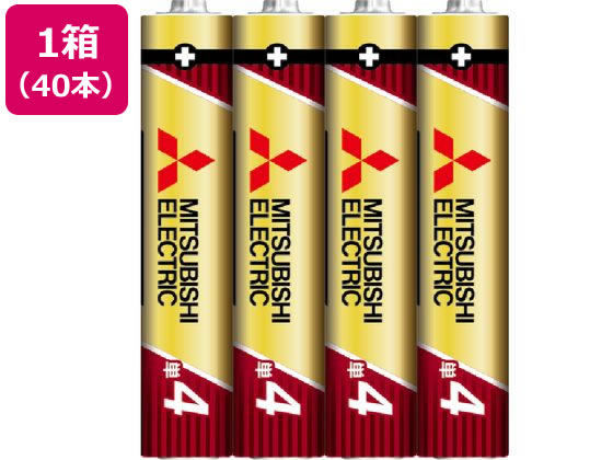 三菱電機 アルカリ乾電池 単4形 40本 LR03GR 4S 1箱(ご注文単位1箱)【直送品】