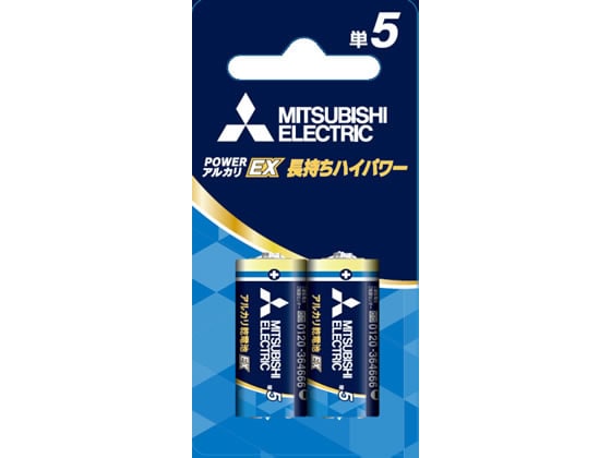 三菱電機 アルカリ乾電池 単5形 2本 LR1EXR 2BP 1パック(ご注文単位1パック)【直送品】