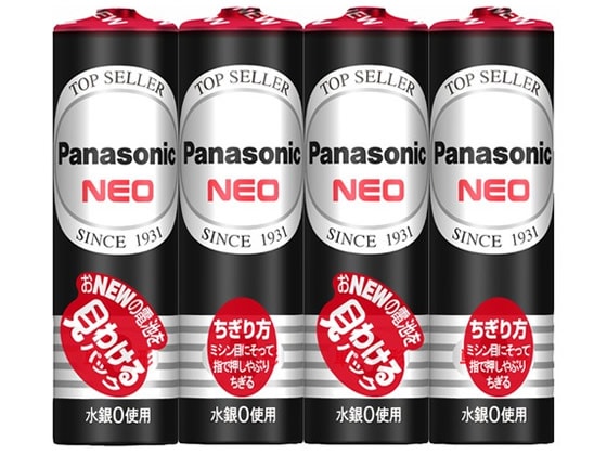 パナソニック マンガン乾電池ネオ 単3形 4本パック R6PNB 4VSE 1パック(ご注文単位1パック)【直送品】