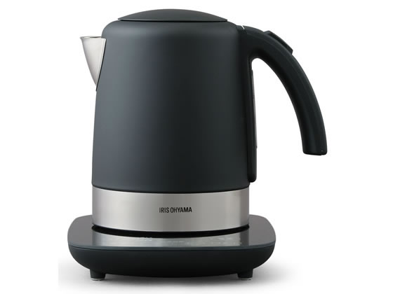アイリスオーヤマ デザインケトル 温度調整付 IKE-D1000T-B 1台(ご注文単位1台)【直送品】