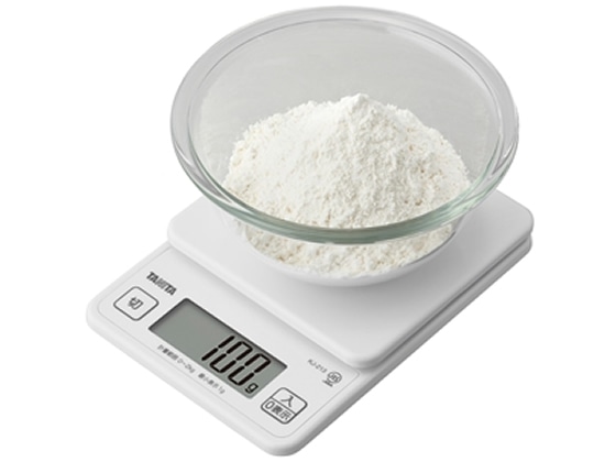 タニタ デジタルクッキングスケール 2kg ココナッツホワイト KJ213WH 1台(ご注文単位1台)【直送品】