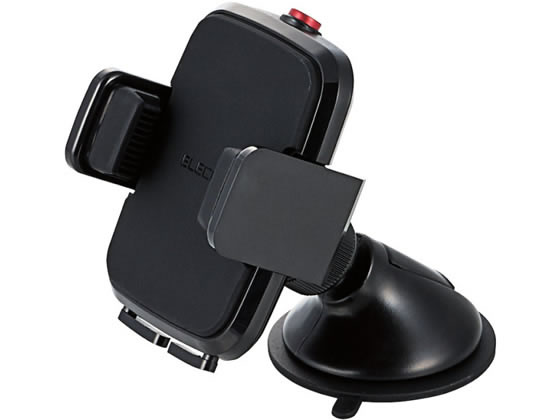 エレコム 車載スマホスタンド ゲル吸盤タイプ ブラック P-CARS02BK 1個(ご注文単位1個)【直送品】