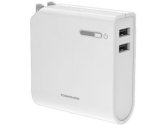 tamas モバイルバッテリー 5200mA Type-C変換付 TLA16SCAW 1個(ご注文単位1個)【直送品】