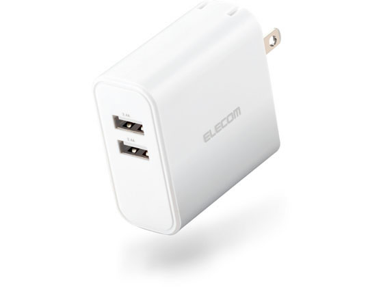 エレコム AC充電器 4.8A 2ポート MPA-ACU05WH 1個(ご注文単位1個)【直送品】