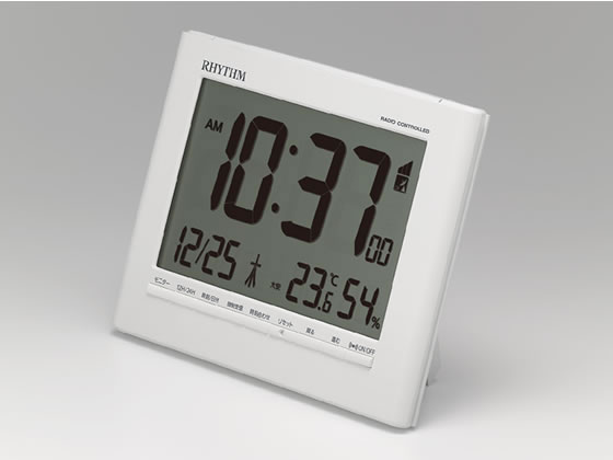 リズム 置き掛け兼用電波時計 デジタル 8RZ203SR03 1個(ご注文単位1個)【直送品】