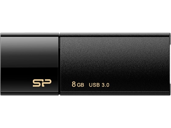 シリコンパワー USB3.0 スライド式USBメモリ 8GB ブラック 1個(ご注文単位1個)【直送品】