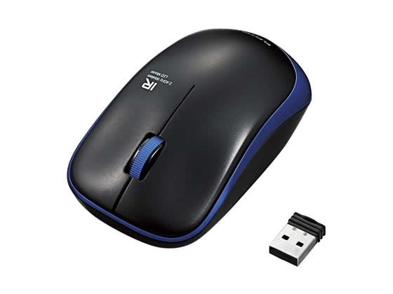 エレコム 無線IRマウス 3ボタン ブルー M-IR07DRBU 1個（ご注文単位1個)【直送品】