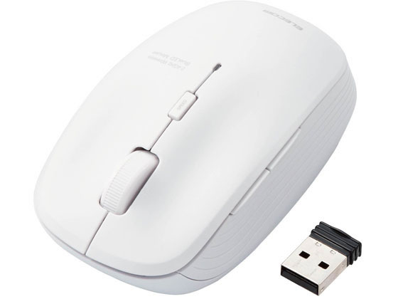 エレコム ワイヤレスマウス 抗菌 BlueLED 5ボタン M-BL21DBKWH 1個（ご注文単位1個)【直送品】