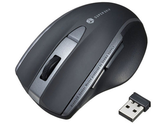 サンワサプライ 静音ワイヤレスブルーLEDマウス5ボタンブラック MA-WBL166BK 1個（ご注文単位1個)【直送品】