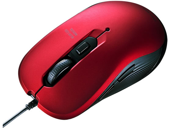 サンワサプライ 有線ブルーLEDマウス レッド MA-BL114R 1個（ご注文単位1個)【直送品】