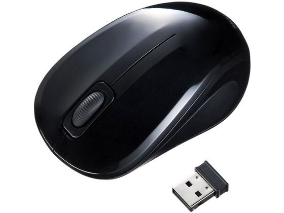 サンワサプライ 抗菌・静音ワイヤレスブルーLEDマウス ブラック 1個（ご注文単位1個)【直送品】