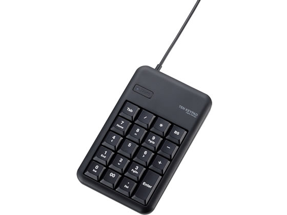 エレコム コンパクトUSBテンキーパッド USBハブ付 ブラック TK-TCM014BK 1個(ご注文単位1個)【直送品】
