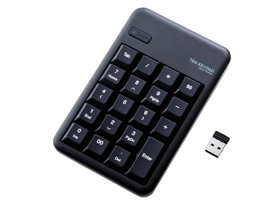 エレコム ワイヤレステンキーパッド ブラック TK-TDM017BK 1個(ご注文単位1個)【直送品】