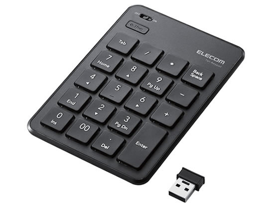 エレコム ワイヤレステンキーパッド 薄型 ブラック TK-TDP019BK 1個(ご注文単位1個)【直送品】
