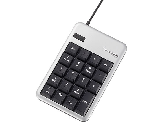 エレコム USBテンキーボード シルバー TK-TCM011SV 1個(ご注文単位1個)【直送品】
