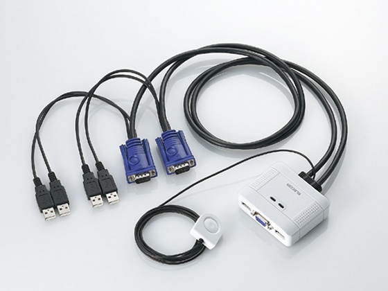エレコム USBパソコン切替器 手元スイッチ付 KVM-KUSN 1個(ご注文単位1個)【直送品】