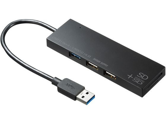 サンワサプライ USB3.1+2.0コンボハブ カードリーダー付き 1個(ご注文単位1個)【直送品】