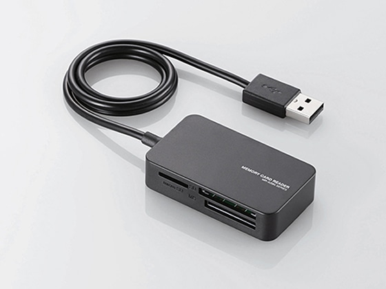 >エレコム 48+6 メモリリーダライタ SD+MS+CF対応 ブラック 1個(ご注文単位1個)【直送品】