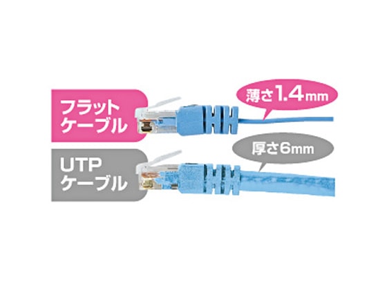 サンワサプライ カテゴリ6フラットケーブル 5m ライトブルー KB-FL6-05LBN 1本(ご注文単位1本)【直送品】