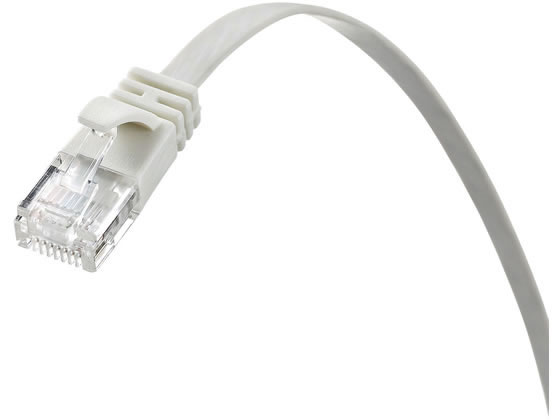 サンワサプライ カテゴリ6A フラットLANケーブル 5m ホワイト KB-FL6A-05W 1本(ご注文単位1本)【直送品】