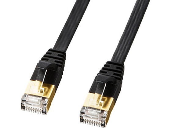 サンワサプライ CAT7ウルトラフラットLANケーブル3m ブラック KB-FLU7-03BK 1本(ご注文単位1本)【直送品】