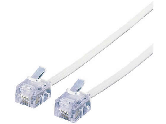 エレコム モジュラケーブル スリム ホワイト 15m MJ-15WH 1本（ご注文単位1本)【直送品】