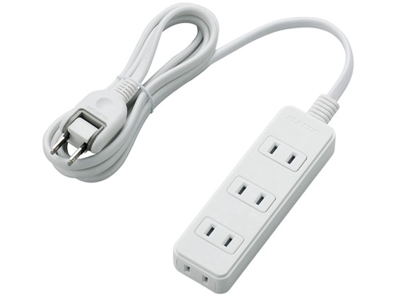 エレコム スイングプラグ電源タップ 2P式4個口 2m T-S02-2420WH 1個(ご注文単位1個)【直送品】