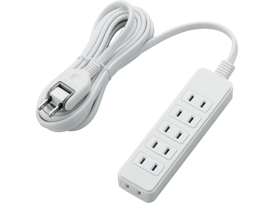 エレコム スイングプラグ電源タップ 2P式6個口 3m T-S02-2630WH 1個(ご注文単位1個)【直送品】