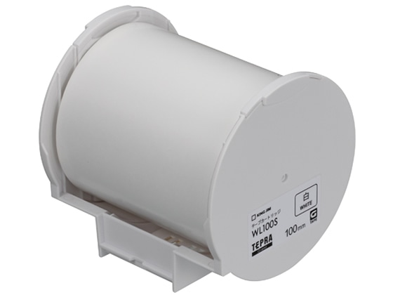 キングジム テプラGrand用テープ 100mm 白 WL100S 1個(ご注文単位1個)【直送品】