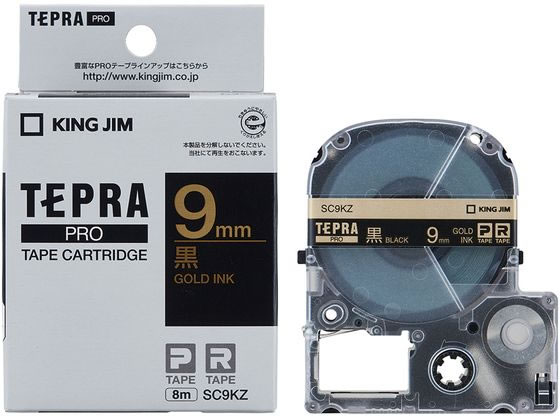 キングジム PROテープ カラーラベル(パステル) 黒 金文字 SC9KZ 1個（ご注文単位1個)【直送品】
