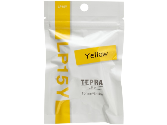 キングジム 「テプラ」Liteテープ イエロー LP15Y 1個（ご注文単位1個)【直送品】