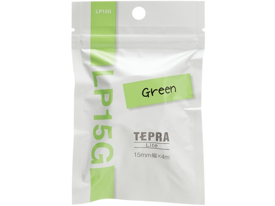 キングジム 「テプラ」Liteテープ グリーン LP15G 1個（ご注文単位1個)【直送品】