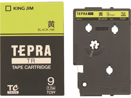 キングジム TR用テープ パステル 9mm 黄 黒文字 TC9Y 1個（ご注文単位1個)【直送品】